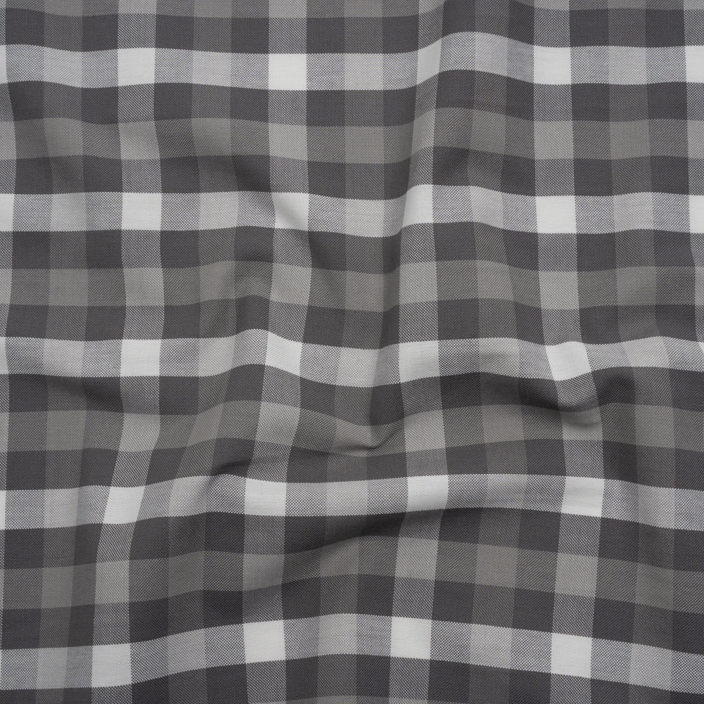 Cotton Oxford Shirting - Gray and White Checks - Deadstock - Joann Fabrics