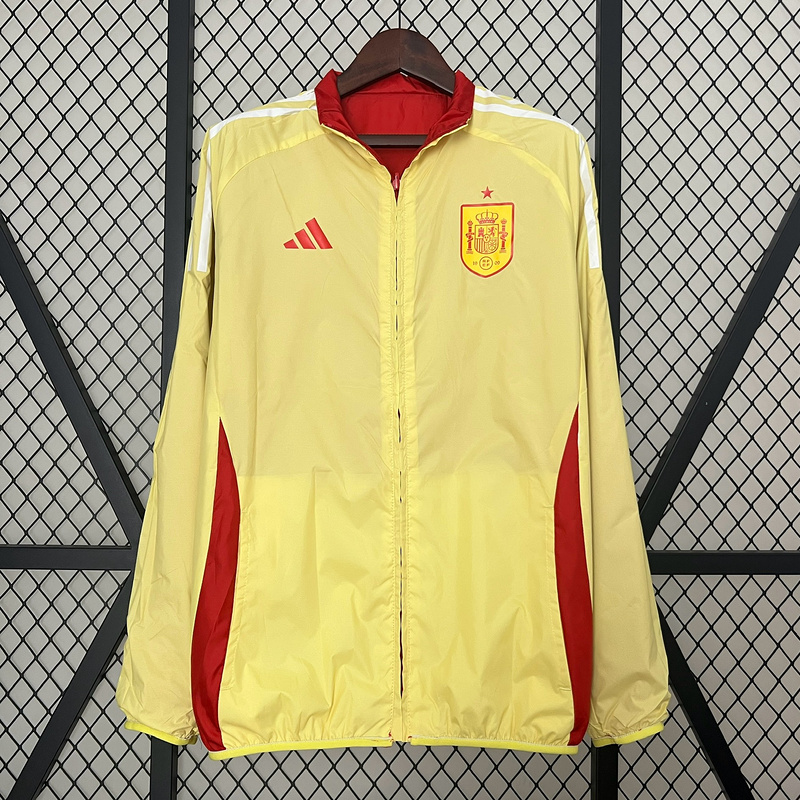 2024 Spain Reversible Windbreaker (red-yellow)Soccer Jersey 1:1 Thai Quality