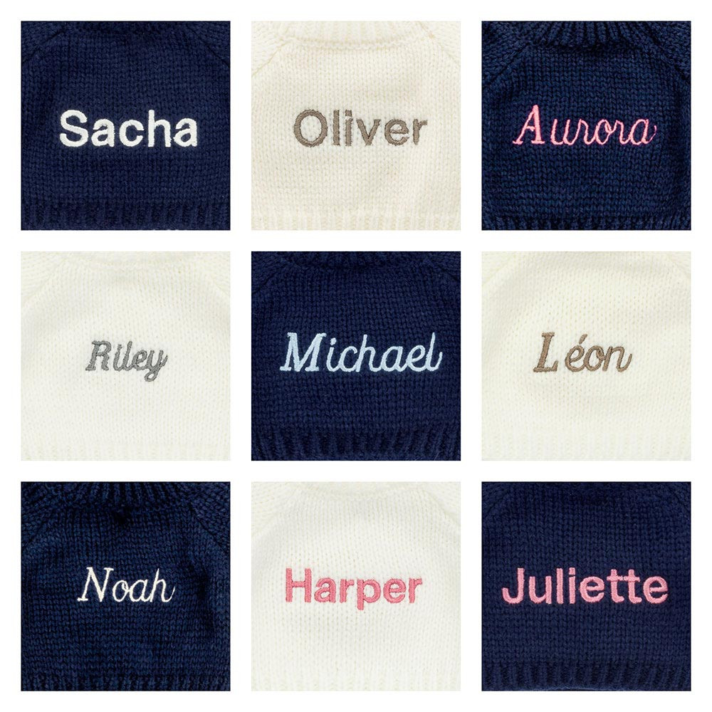 Bashful Kitten with Personalized Navy Jumper