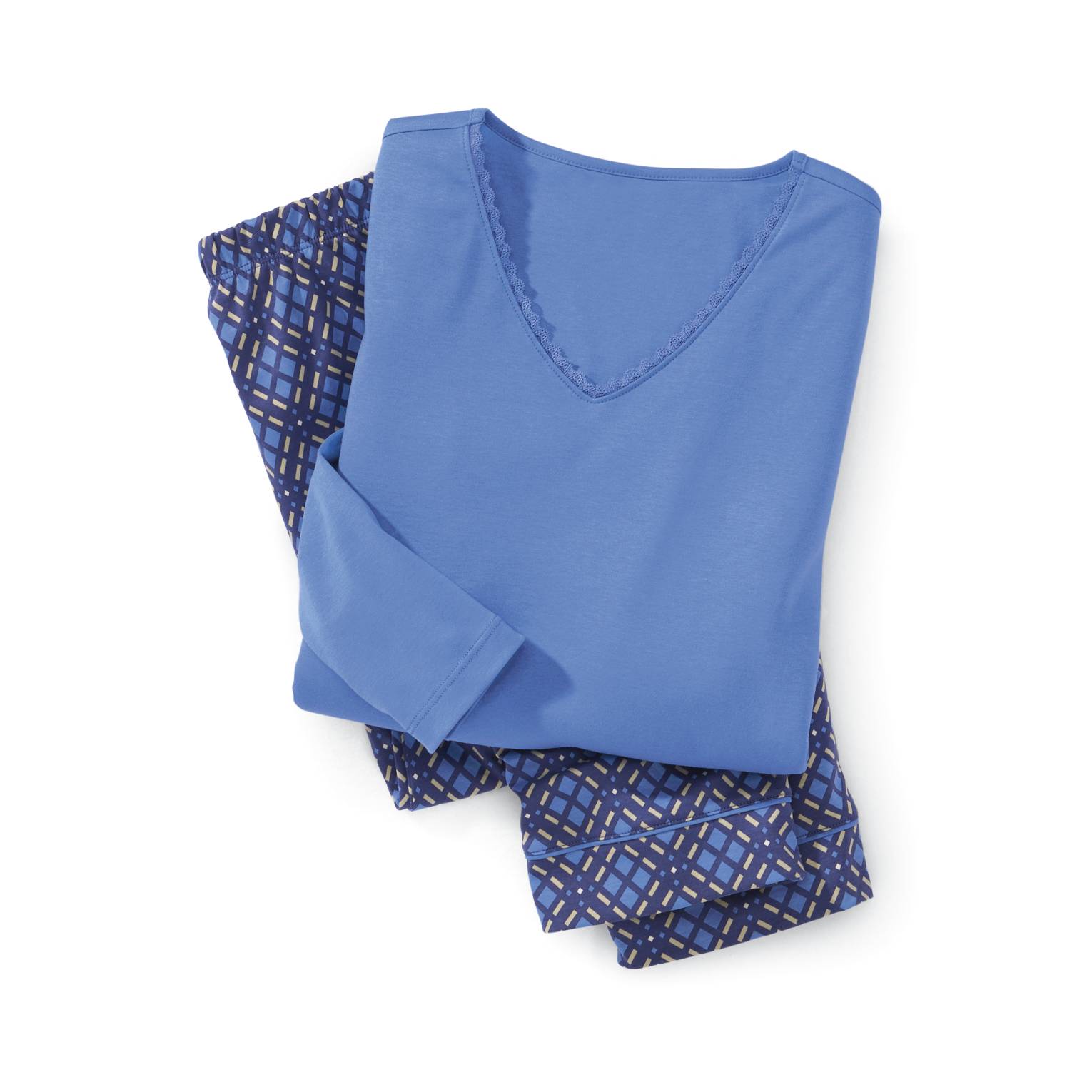 Peruvian Cotton Knit Plaid Pajama Set, Luxurious Comfort & Quality - Northstyle Catalog