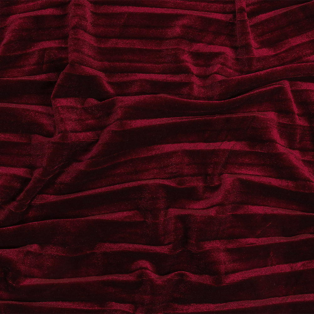 Pleated Velour - Wine - Tver Collection - Joann Fabrics