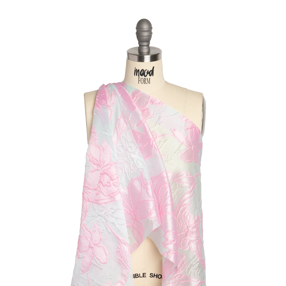 Pink and Pale Blue Floral Sheer Luxury Brocade - Joann Fabrics