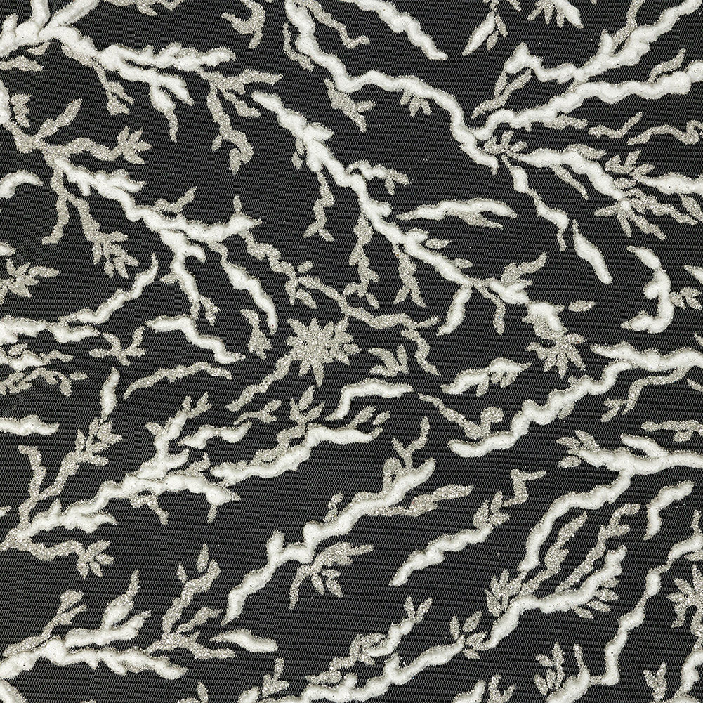 3D Puffy Glitter Tulle - Off-White and Silver - Joann Fabrics