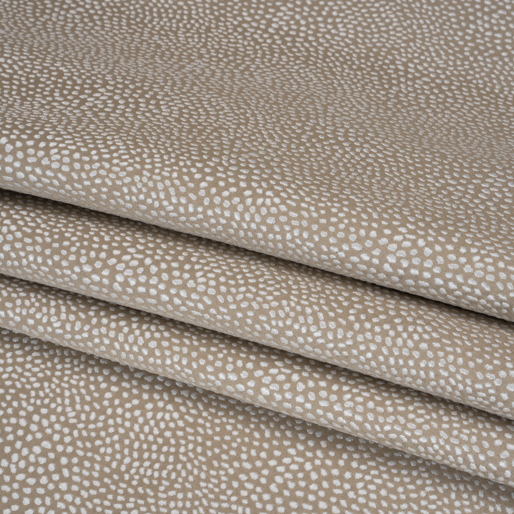 Recycled Polyester Jacquard - Nougat Little All-Over Spots - British Imported - Joann Fabrics