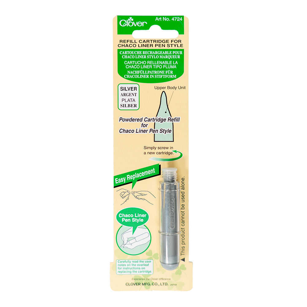 Clover Chaco Liner Pen Style Refill Cartridge - Silver - Joann Fabrics