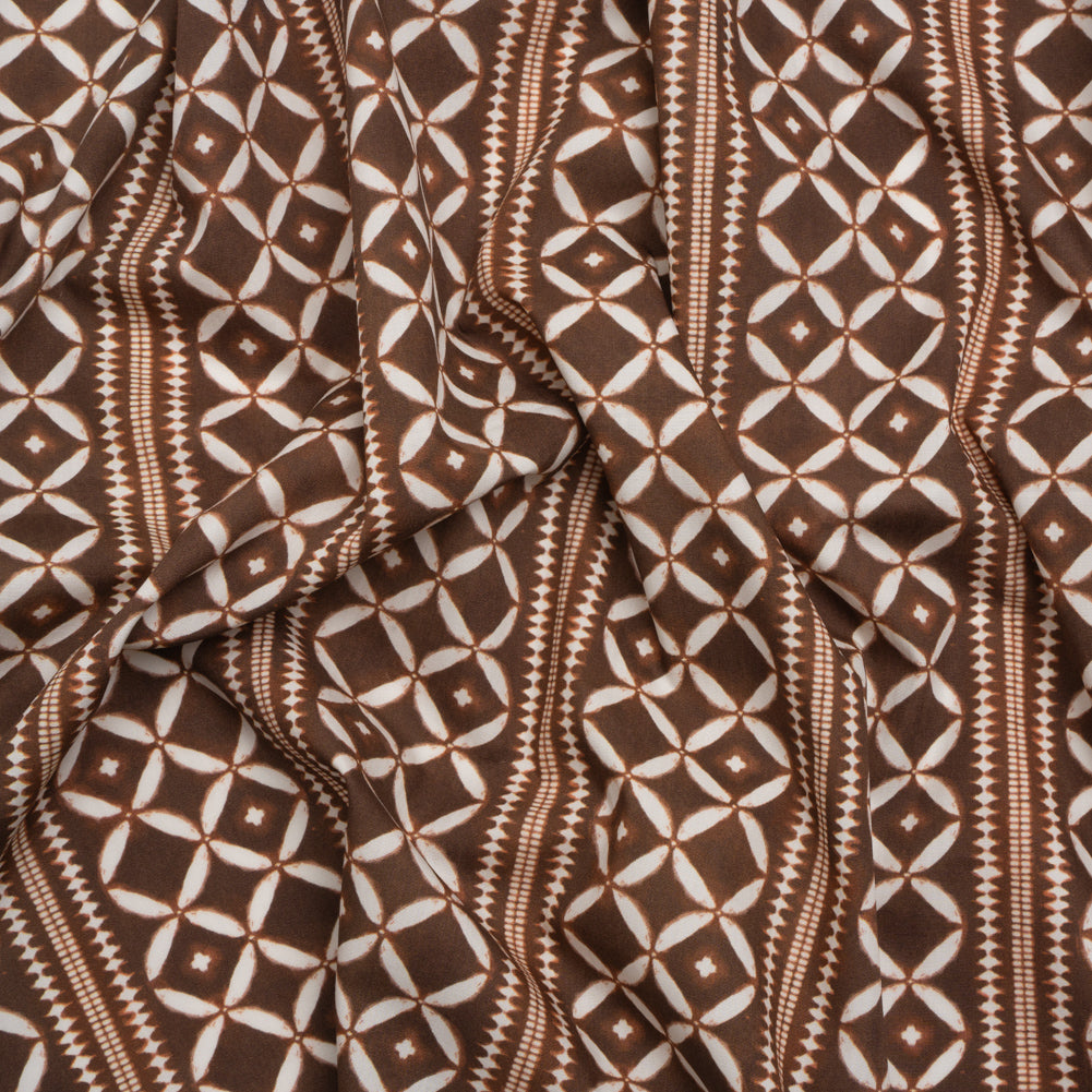 Cotton Poplin Print - Brown Diamonds and Stripes - Mood Exclusive Back to Back - Joann Fabrics