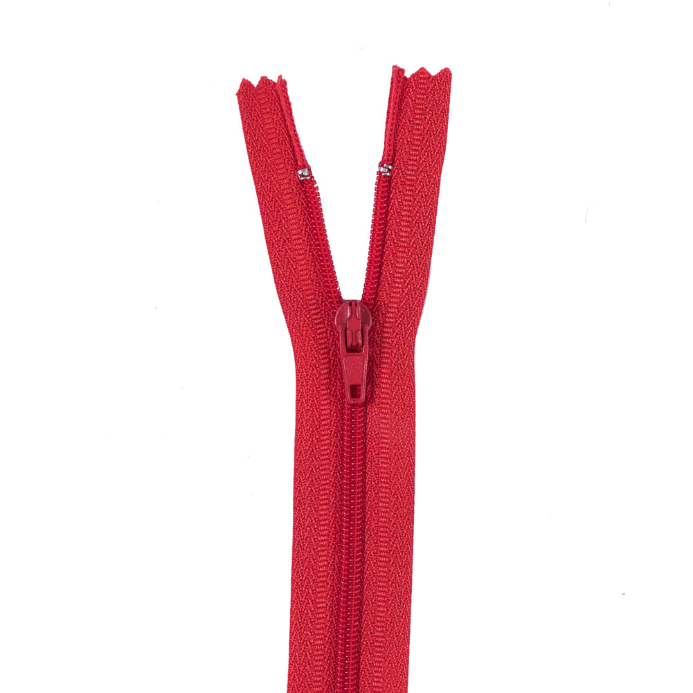 Red Regular Zipper with Nylon Coil - 7