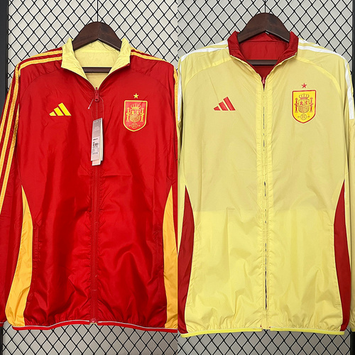 2024 Spain Reversible Windbreaker (red-yellow)Soccer Jersey 1:1 Thai Quality