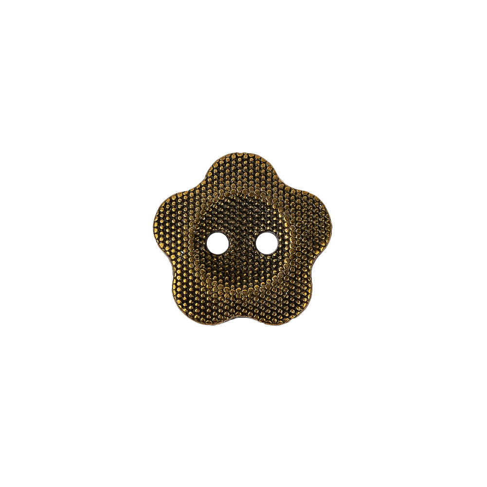Light Bronze Nailshead Textured 2-Hole Metal Flower Button - 24L/15mm - Joann Fabrics
