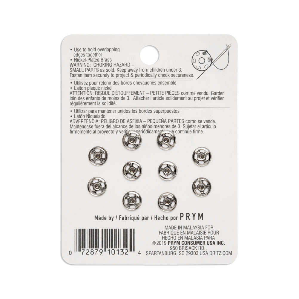 Dritz Sew On Snaps - Nickel, Size 1/0 - 10ct - Joann Fabrics