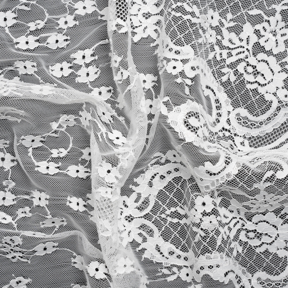 Chantilly Lace - White Ditsy Floral and Elegant Border - Joann Fabrics