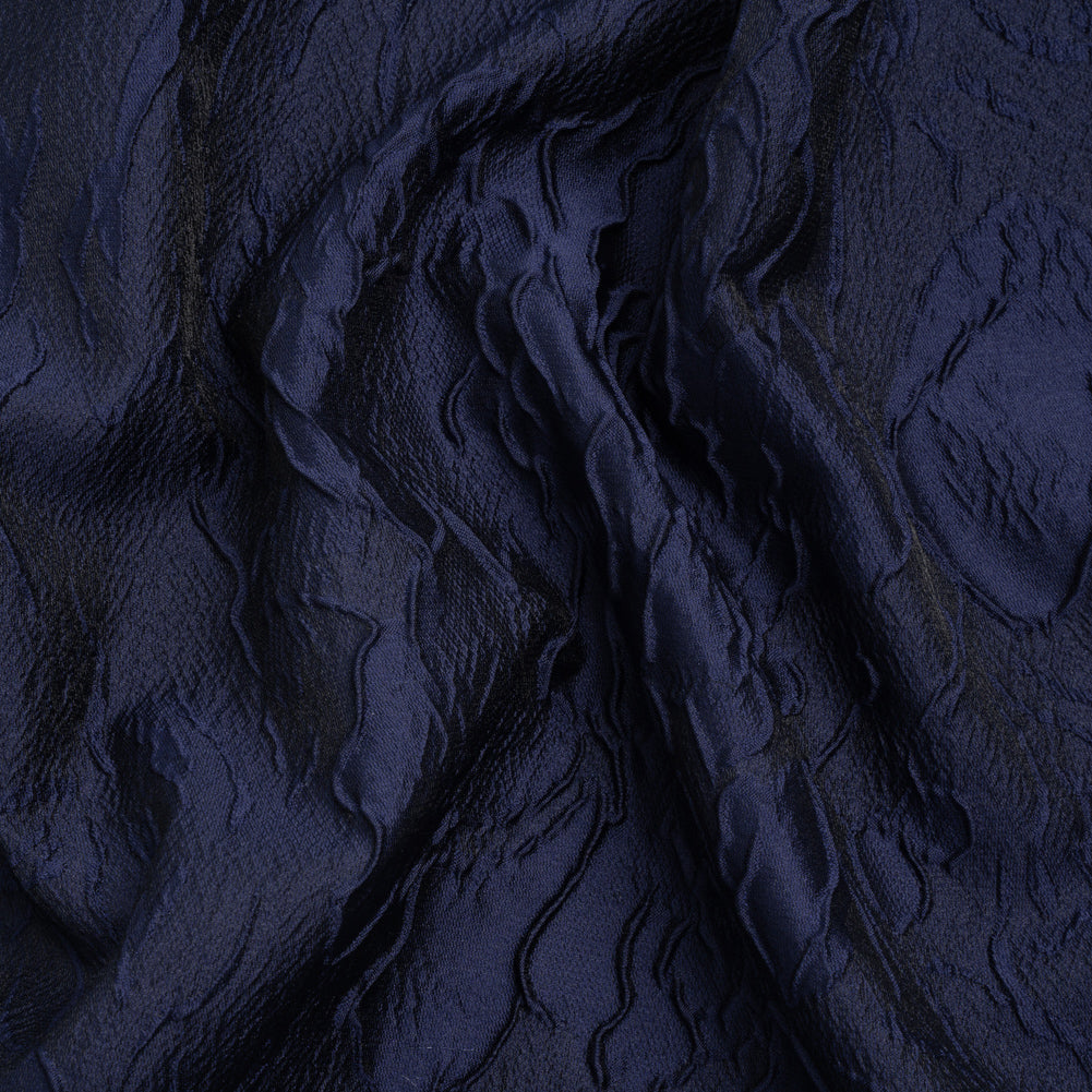 Luminous Navy Crinkled Luxury Brocade - Joann Fabrics