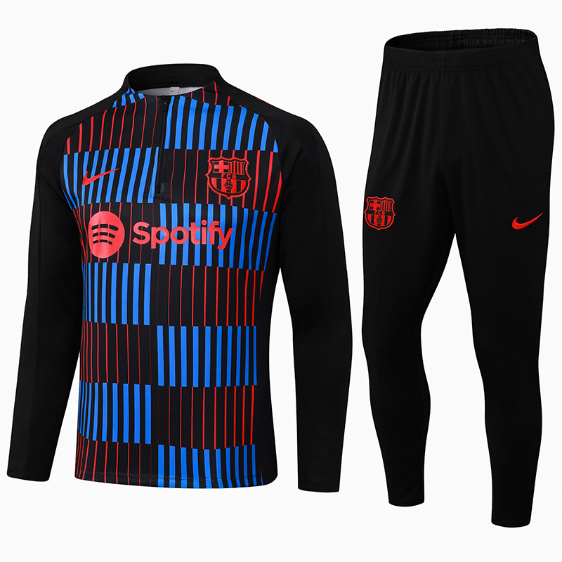 2024/2025 Barcelona Half-Pull Training Suit Red and blue color Jersey Set