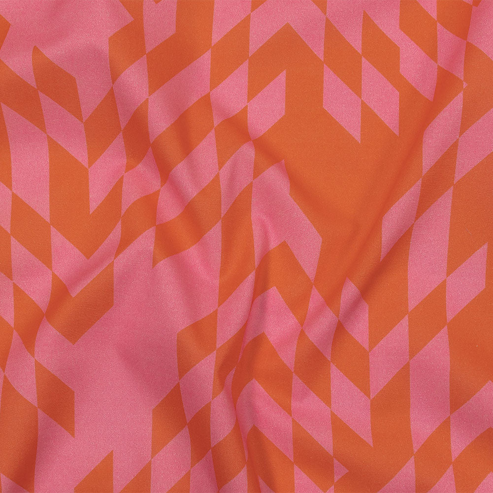 Cotton Voile - Orange and Pink Geometric - Orange You Glad Print - Mood Exclusive Citrus Collection - Joann Fabrics