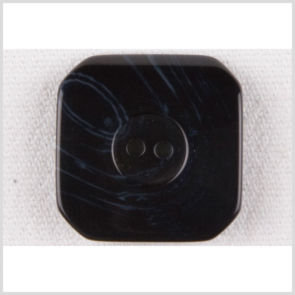Square Plastic 2-Hole Button with Cropped Corners - 28L/18mm - Navy Swirls - Joann Fabrics