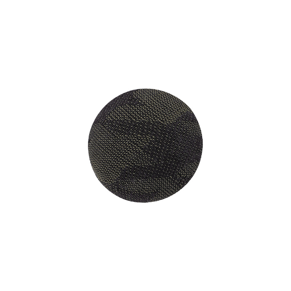 Storm Gray Jacquard Fabric Covered Domed Cotton and Metal Sew On Button - 24L/15mm - Joann Fabrics