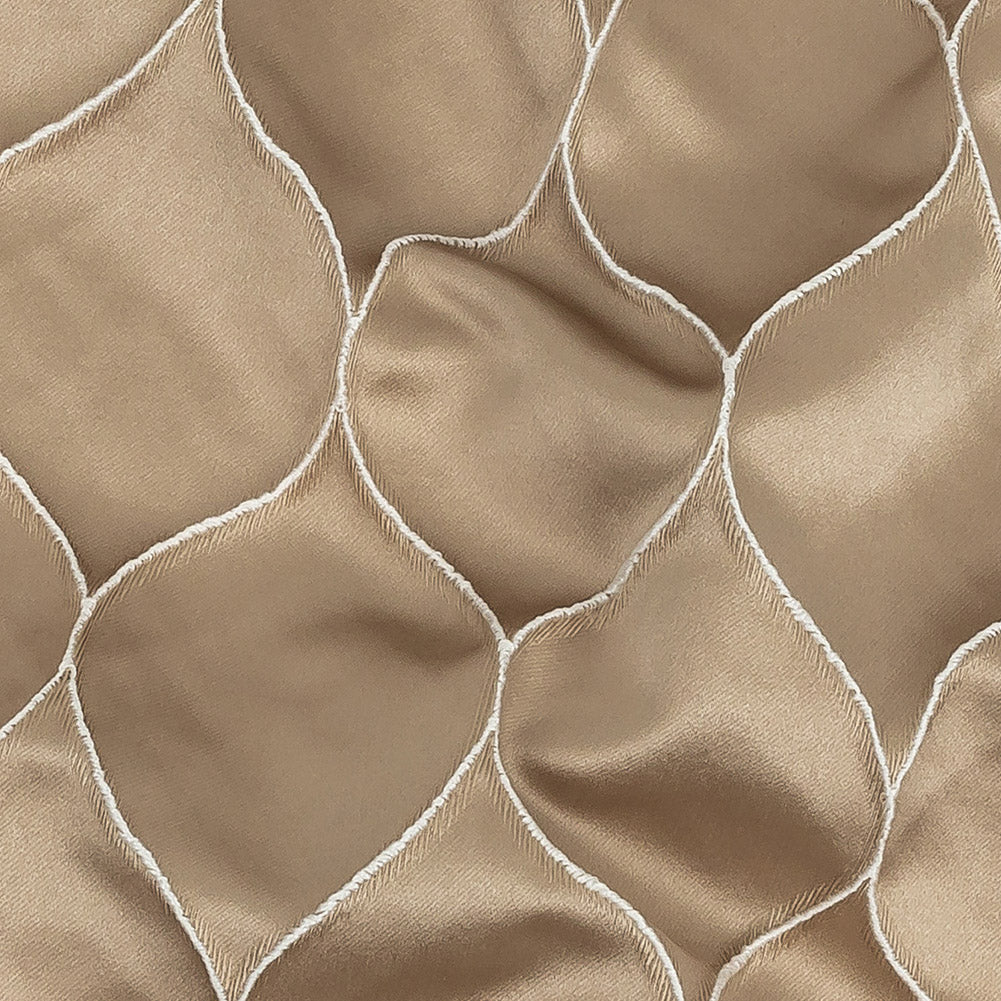 Satin-Faced Drapery Jacquard - Champagne Ogees - British Imported - Joann Fabrics