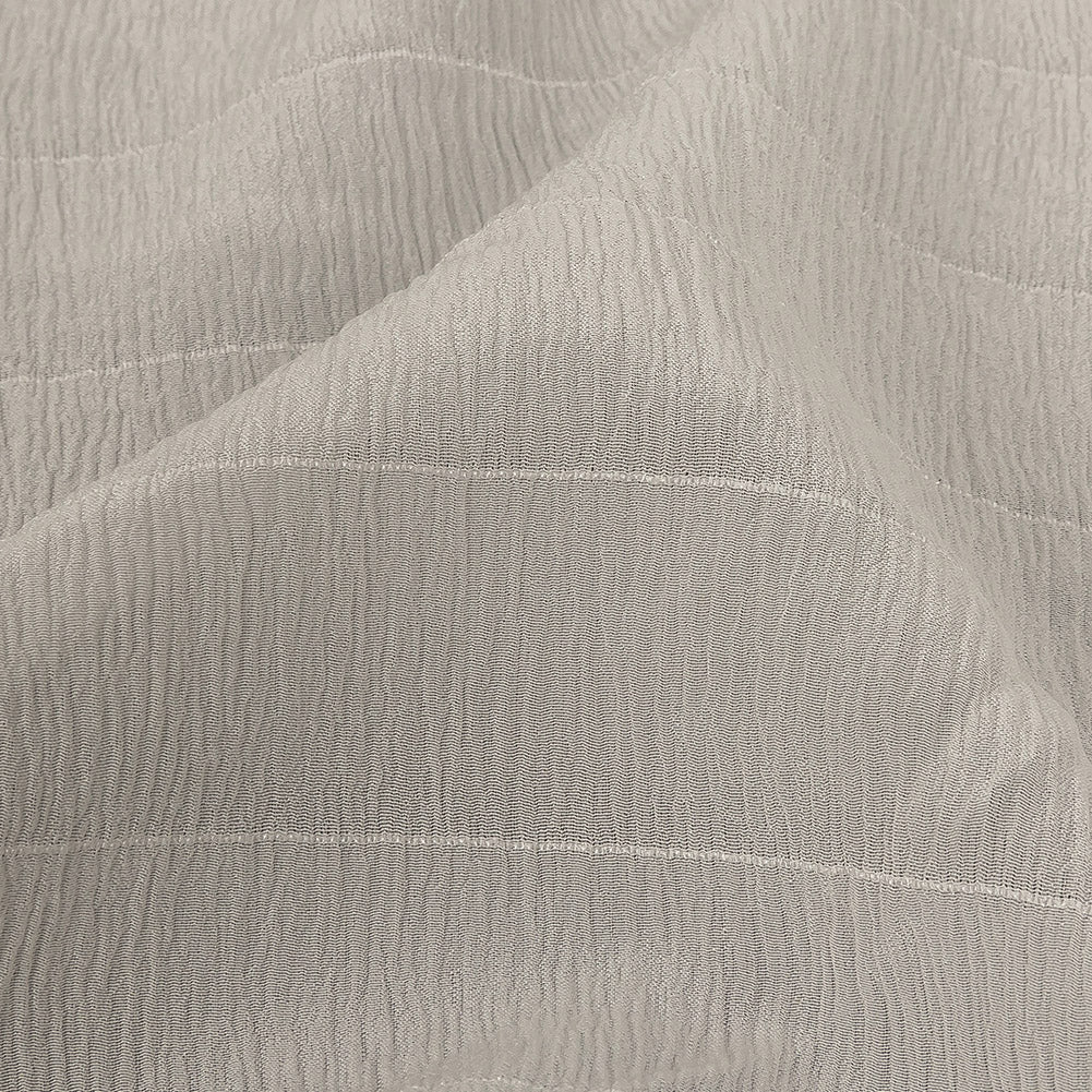 Famous Australian Designer Coconut Milk Stretch Crinkled Silk Crepe with Woven Pinstripes - Joann Fabrics