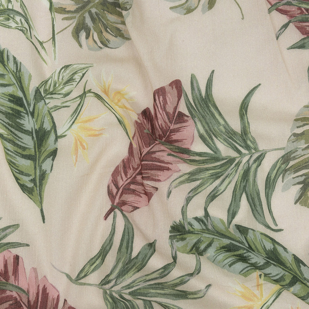 Mood Exclusive Beige Frond Feelings Crinkled Cotton Voile - Joann Fabrics