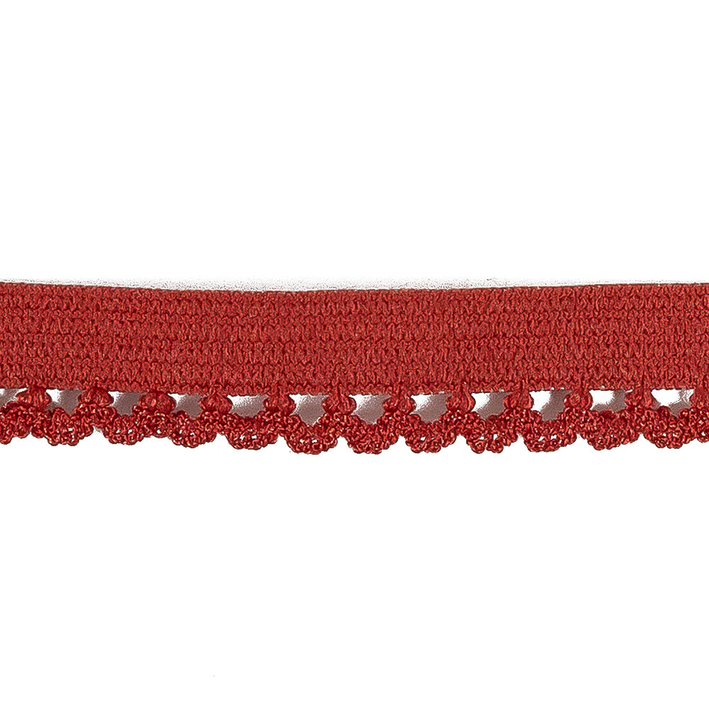 Candy Apple Red Scalloped Elastic Trim - 0.4