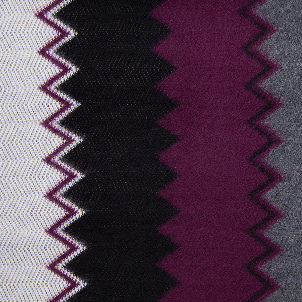 Deep Grape and Gray Big Zig Zags Soft Sweater Knit - Joann Fabrics
