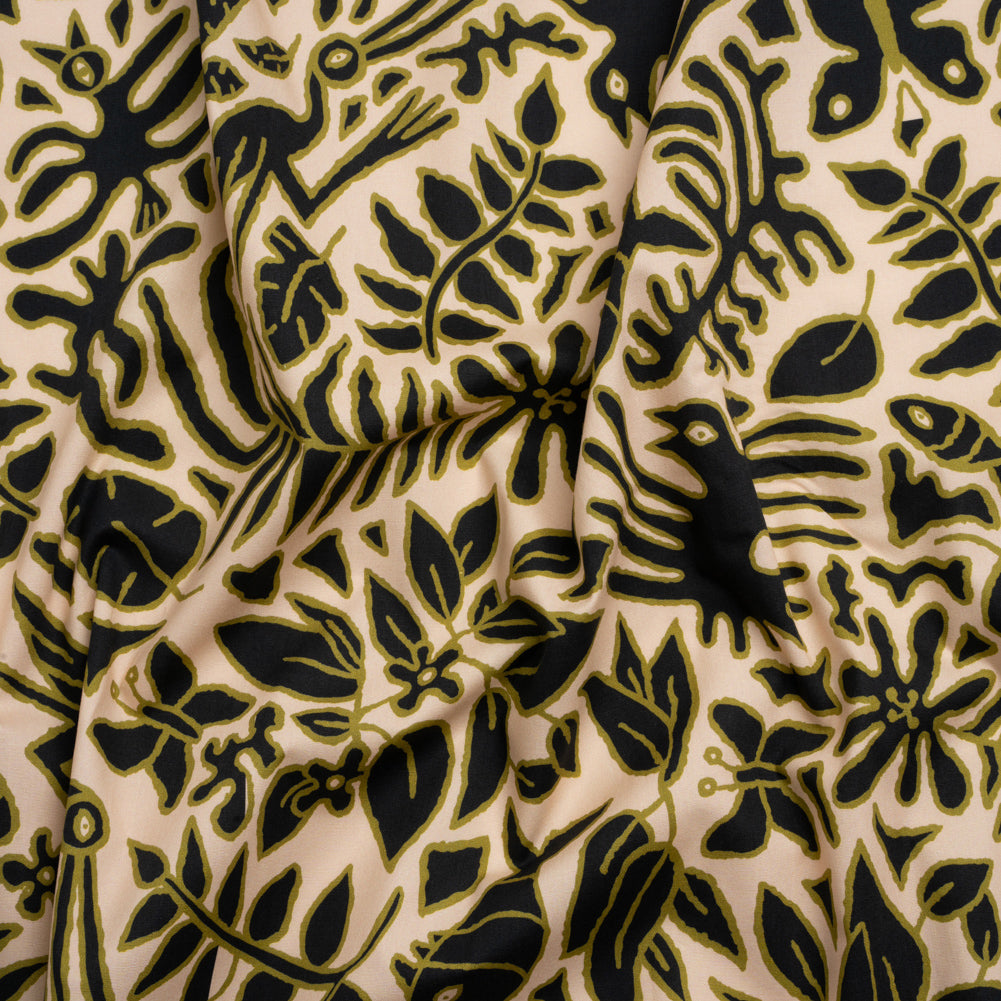 Mood Exclusive Green Folklore Fundamentals Stretch Cotton Poplin - Joann Fabrics