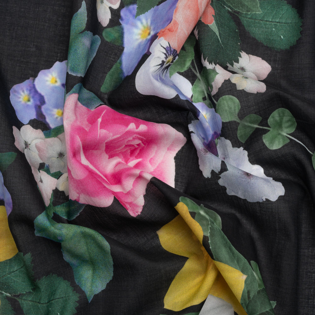 Mood Exclusive Black Picture Perfect Petals Cotton Voile - Joann Fabrics