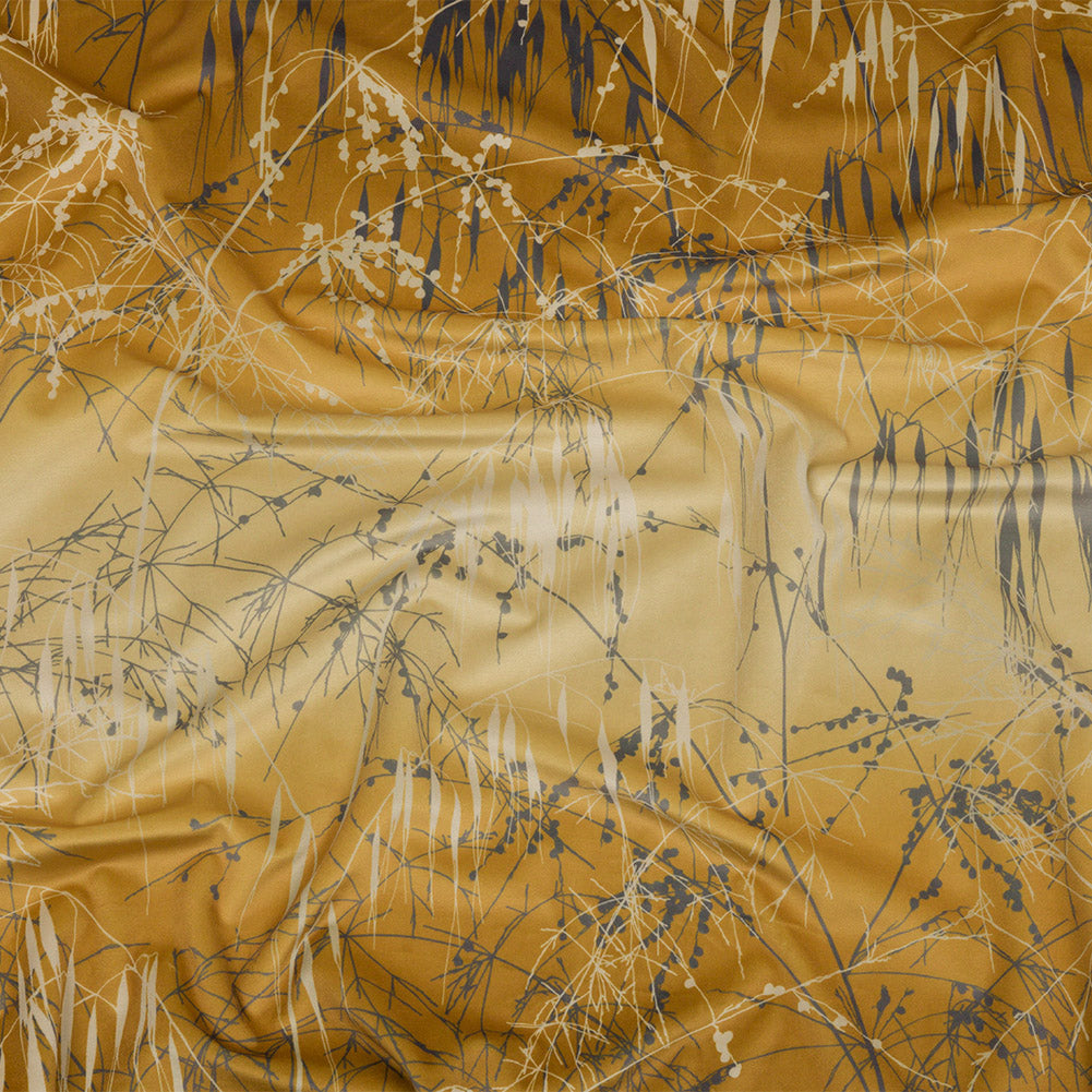 Printed Polyester Velvet - Yellow Ochre Meadow Grass Ombre - British Imported - Joann Fabrics