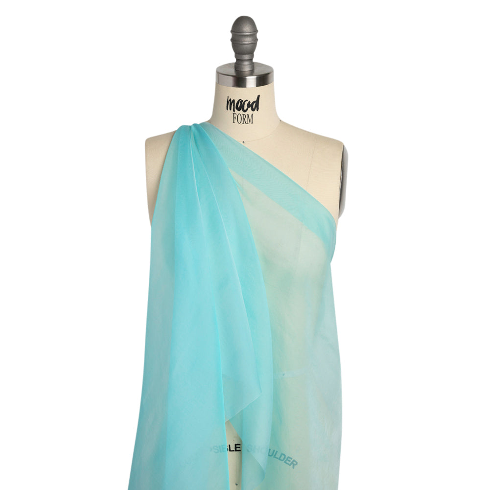 Chiffon-Like Silk Voile - Aqua and White Iridescent - Adelaide Collection - Joann Fabrics