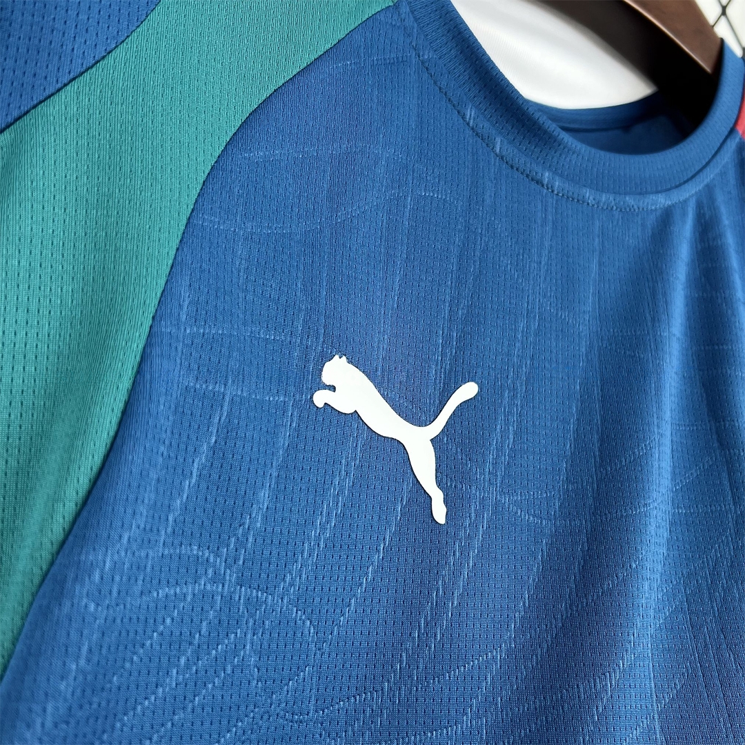 Portugal 2026 Muted Blue With Emerald Green Pre-Match Jersey - Fans Version - UnitedFutballJersey