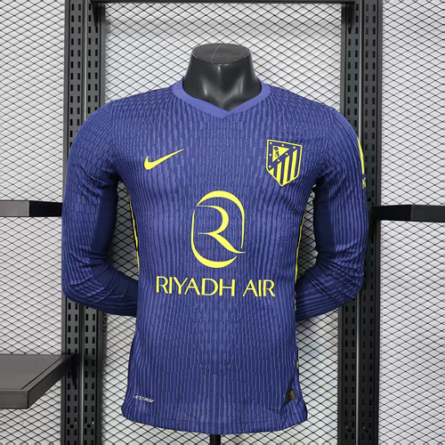 2025/2026 Long Sleeve Player Version Atletico Madrid Away Football Jersey 1:1 Thai quality