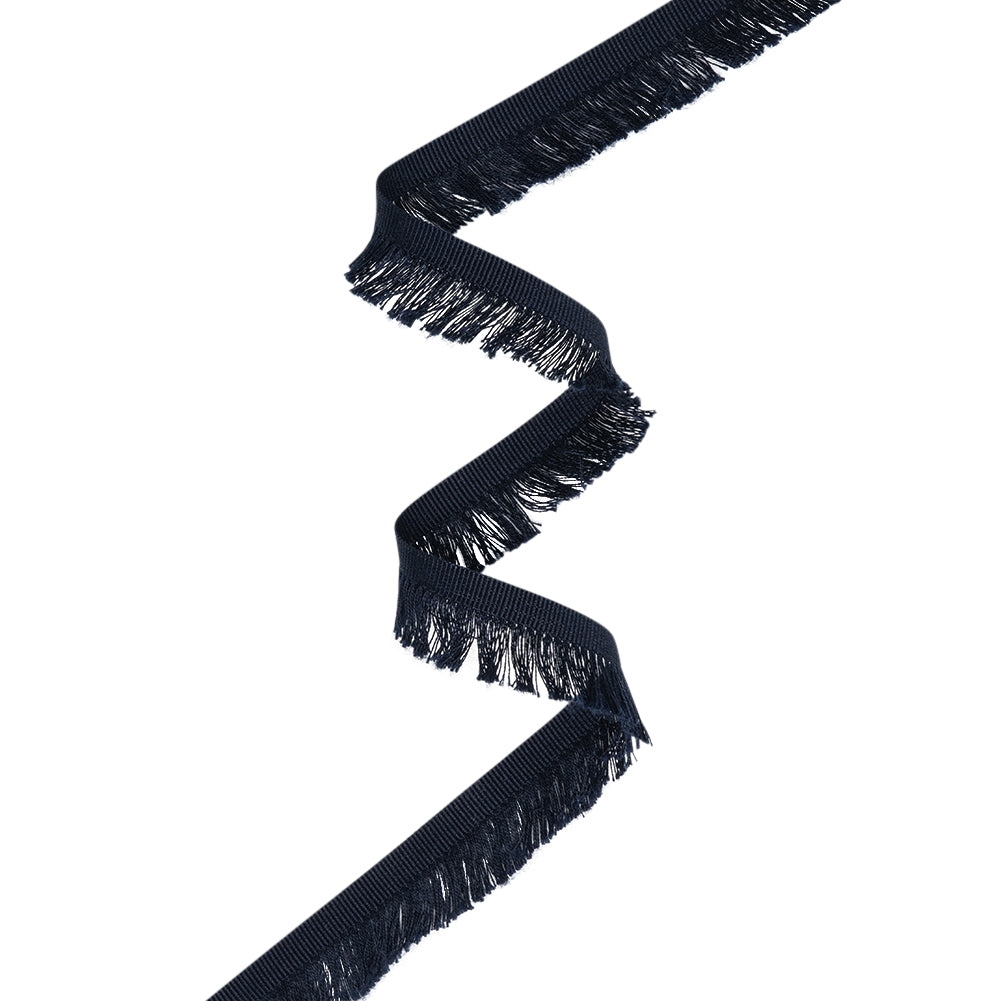 Cotton Grosgrain Ribbon with Fringe Made in Italy - 0.875