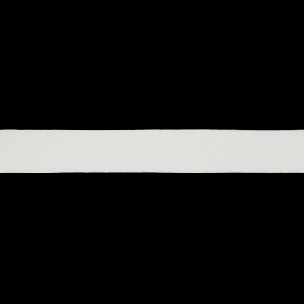 Snow White Textured Double Faced Faux Leather Tape Trim - 0.375