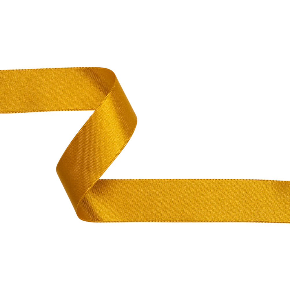 Dark Yellow Double Face French Satin Ribbon - 1