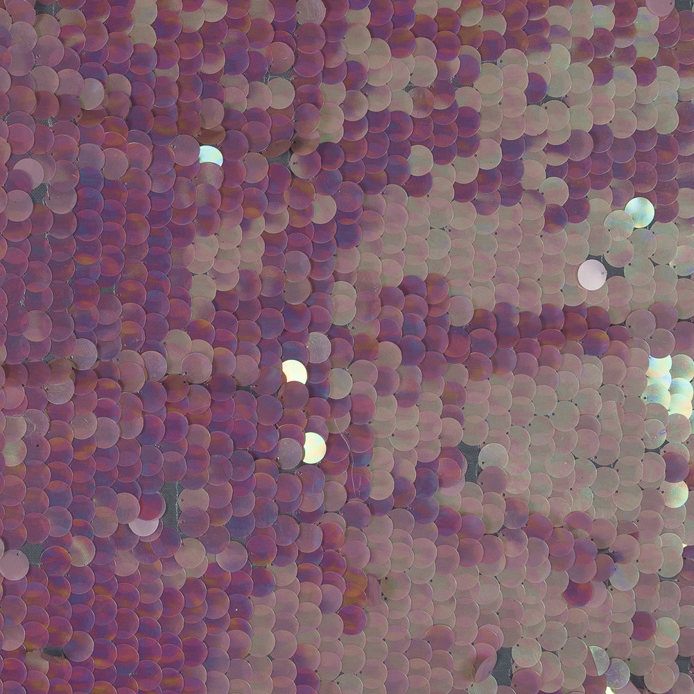 Mesh with Circle Paillette Sequins - Pink on White - Joann Fabrics