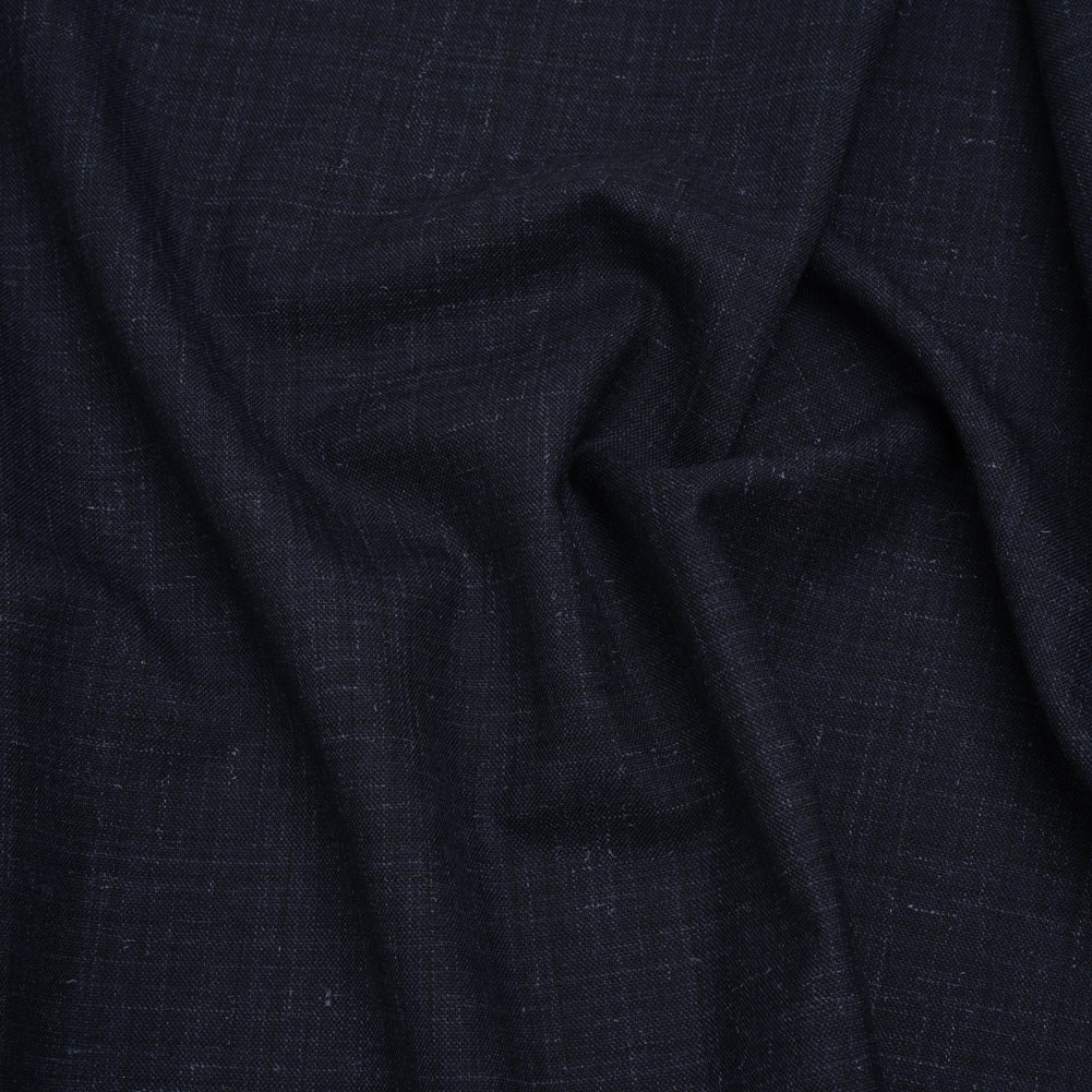 Wool and Alpaca Suiting Made in Italy - Heathered Dark Indigo - Deadstock - Joann Fabrics
