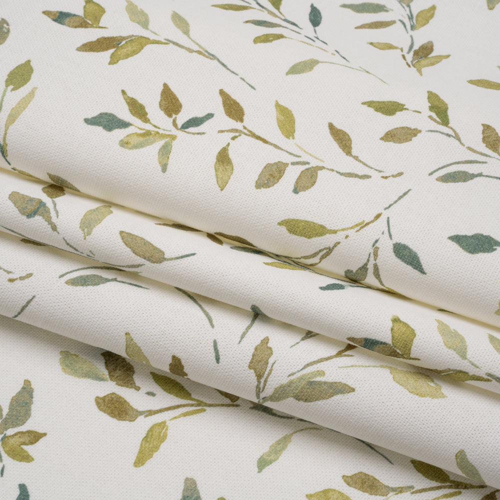 Printed Cotton Canvas - Moss Leafy Stems - British Imported - Joann Fabrics