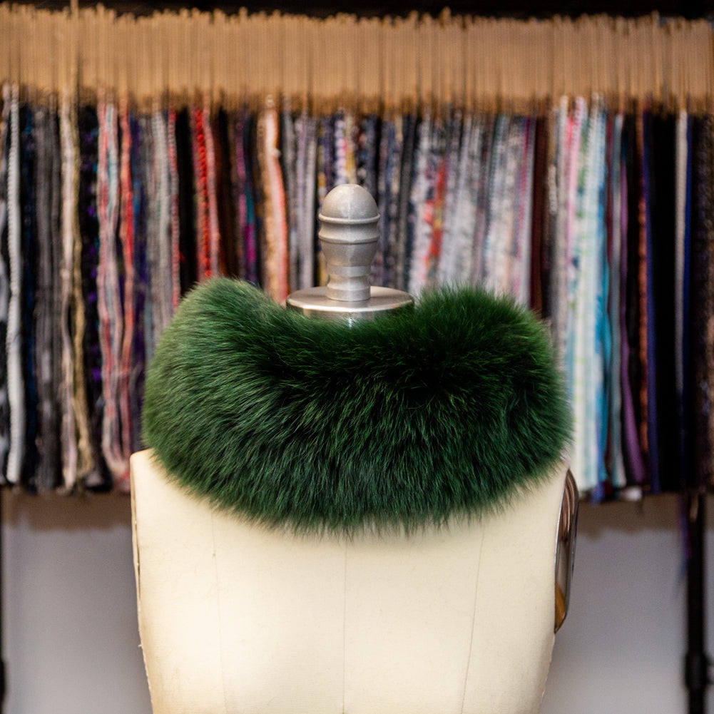 Hunter Green Fox Fur Headband or Scarf with VELCRO&reg; Closure - Joann Fabrics