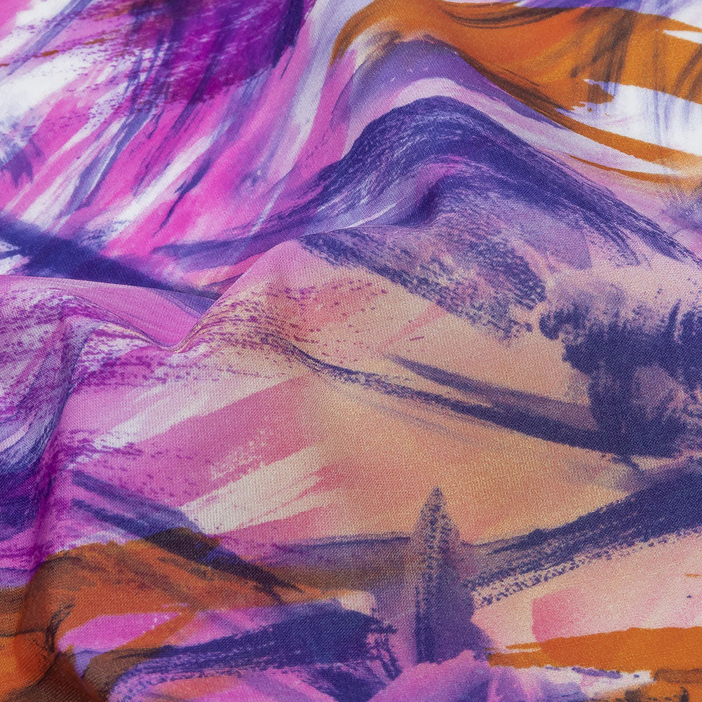 Pink, Purple and Orange Wild Brushstrokes Stretch Nylon Tricot - Joann Fabrics