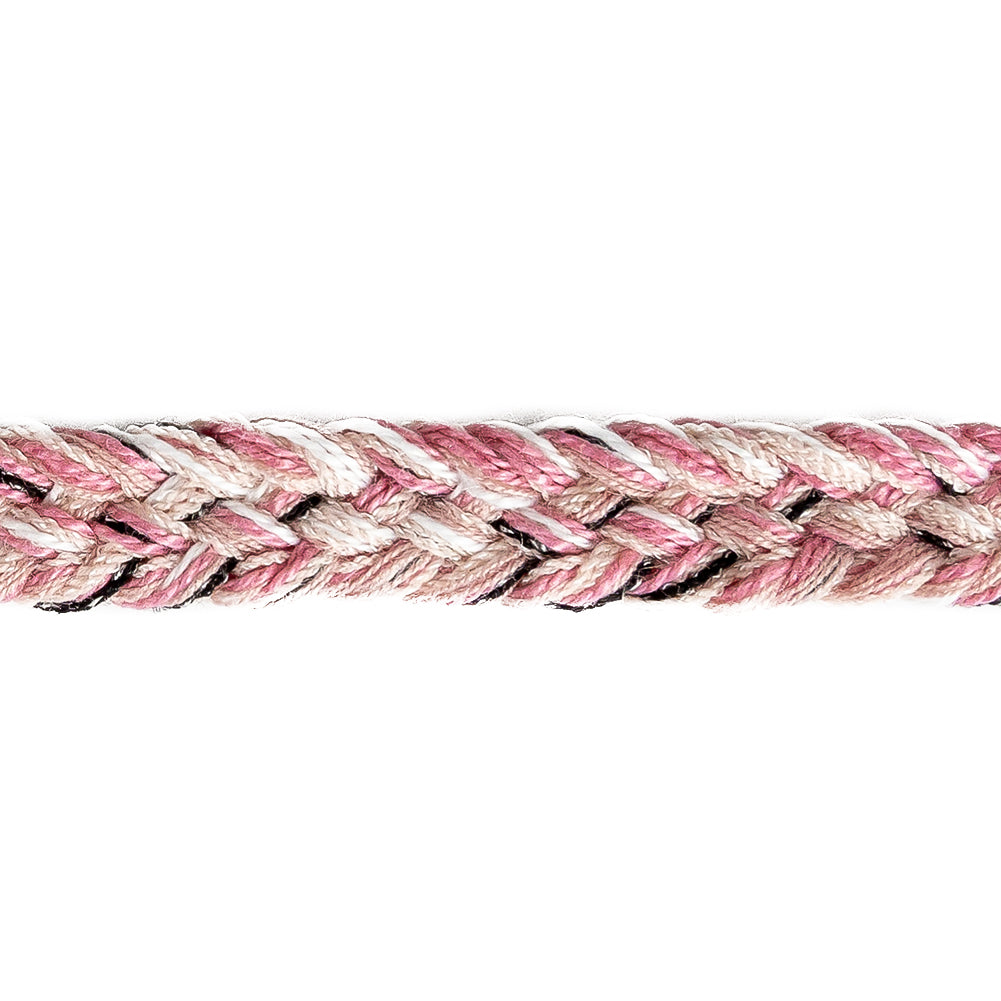 Pink, White and Black Yarn Braided Trim - 0.75