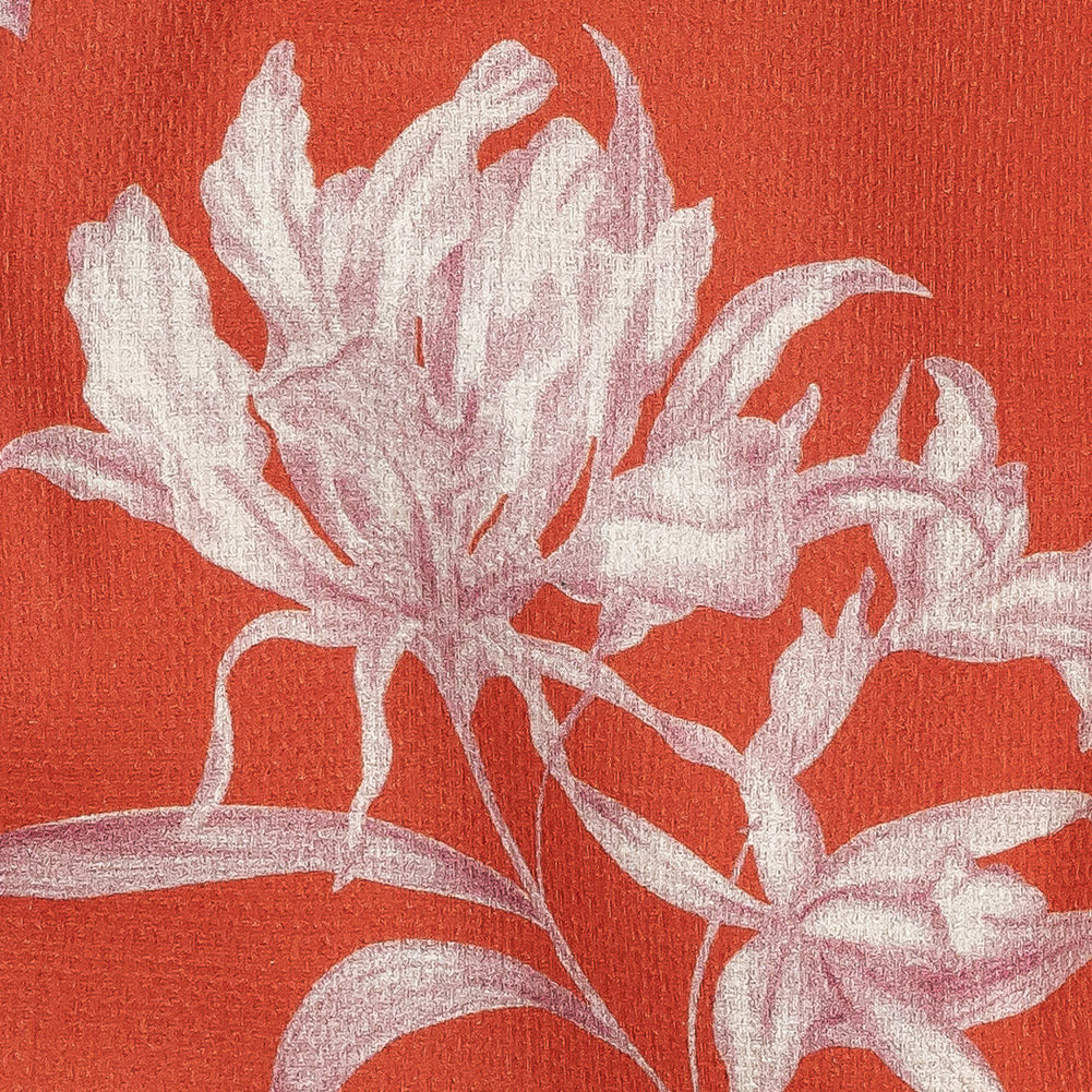 Mood Exclusive Hot Coral Camellia Mirage Stretch Cotton Woven - Joann Fabrics