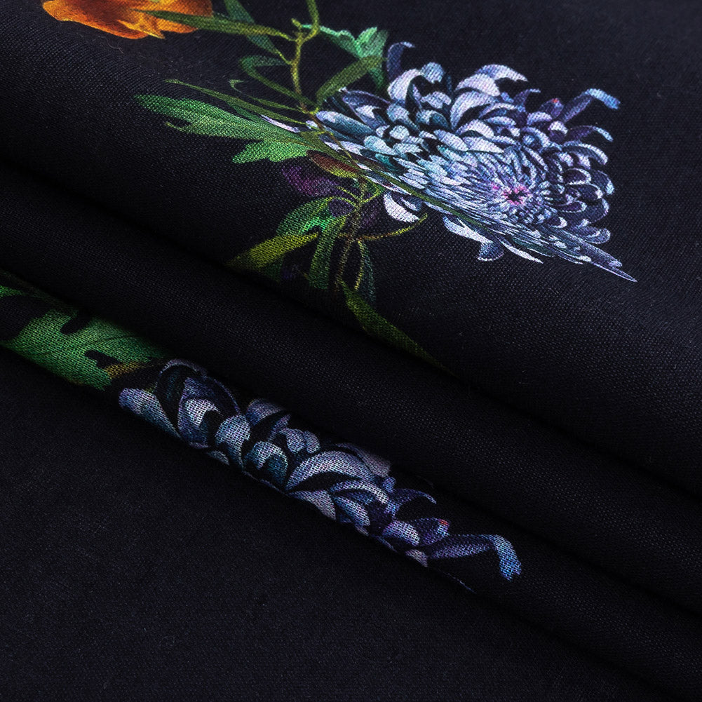 Mercerized Organic Egyptian Cotton Voile - Tiger Lilies and Chrysanthemums - Toulouse Collection - Joann Fabrics