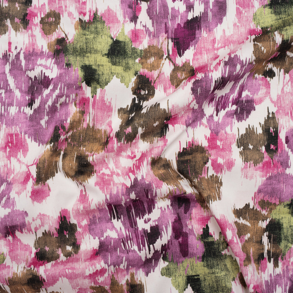 Brushed Cotton Woven - Purple, Green and Brown Ikat Florals - Mood Exclusive Reflecting Pool Print - Joann Fabrics