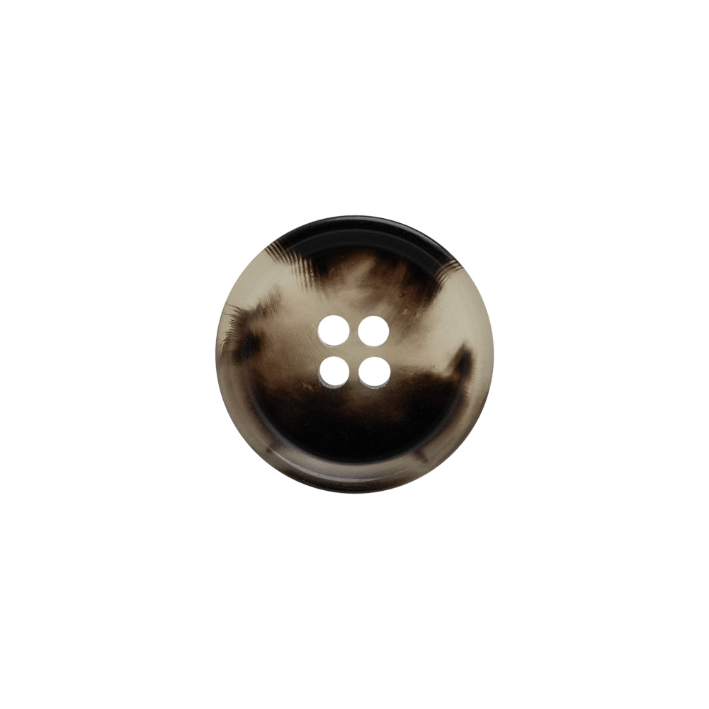 Italian Matte Black/White Rimmed 4-Hole Button - 24L/15mm - Joann Fabrics