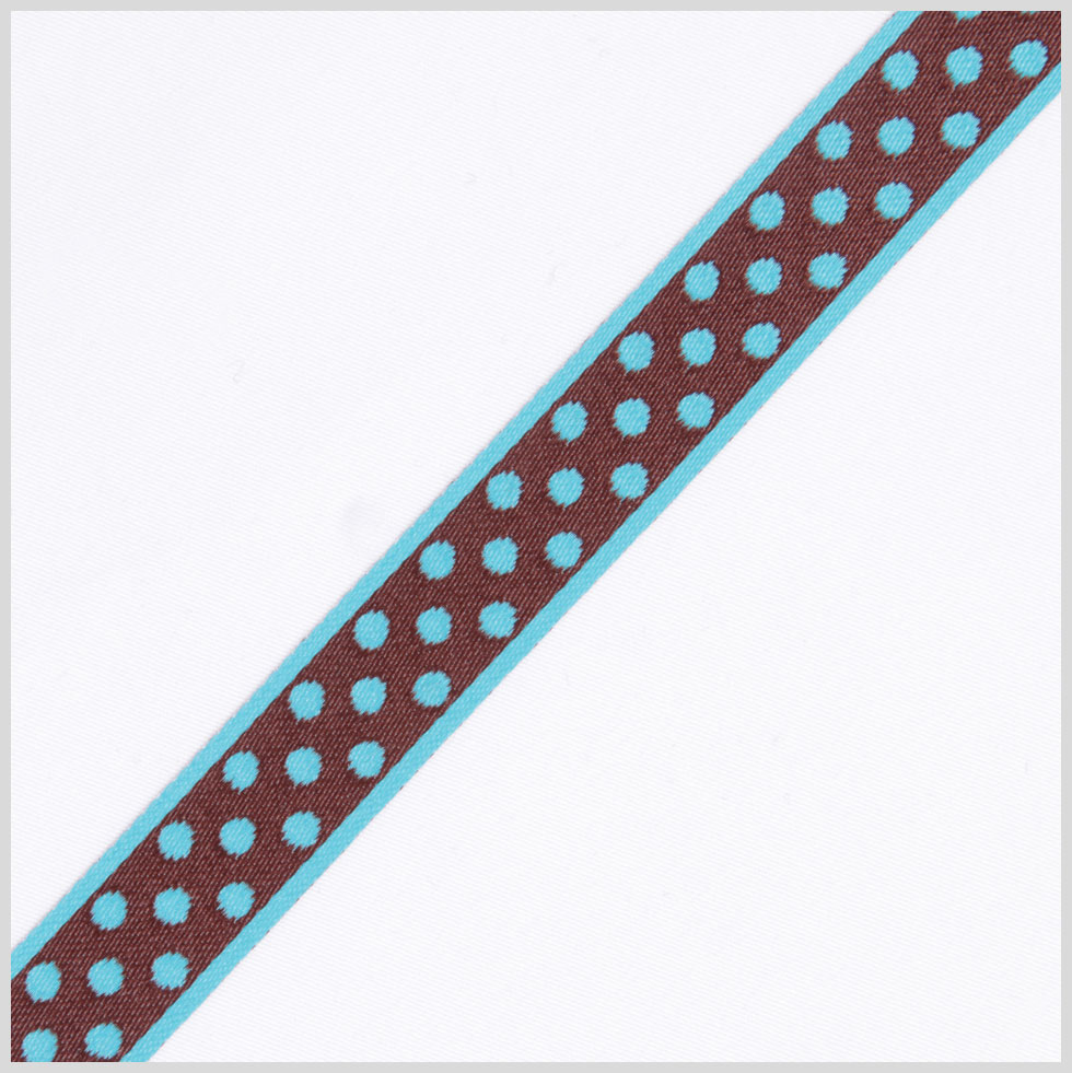 Turquoise/Brown French Jacquard Ribbon - Joann Fabrics