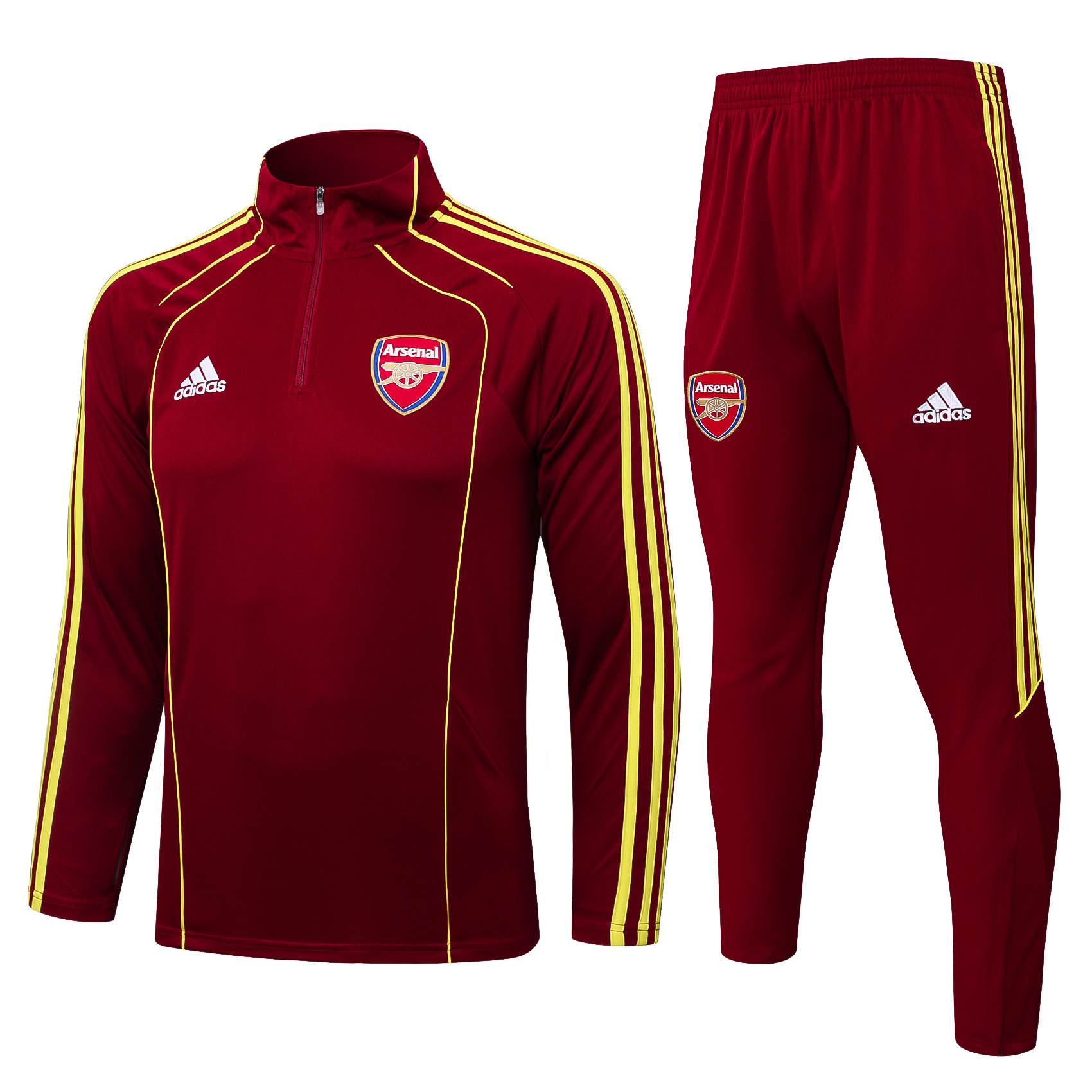 2025/2026 Arsenal Half-Pull Training Suit Maroon Retro Edition Football Shirt 1:1 Thai Quality Set