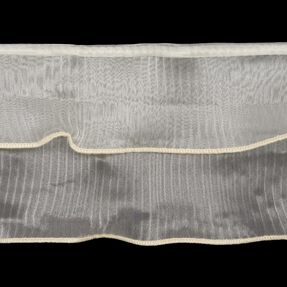 Yaya Han 2 Tier Pleated Crystal Organza Trim - Ivory, 4