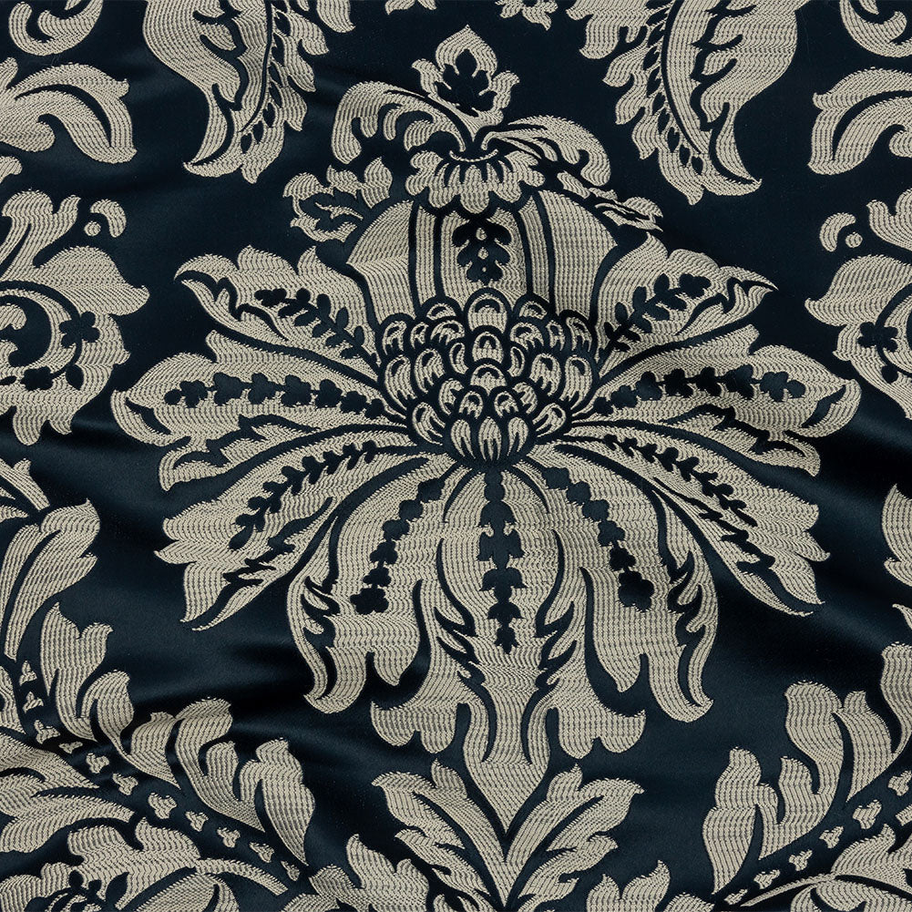 Drapery Jacquard - Ink Leafy Damask - British Imported - Joann Fabrics