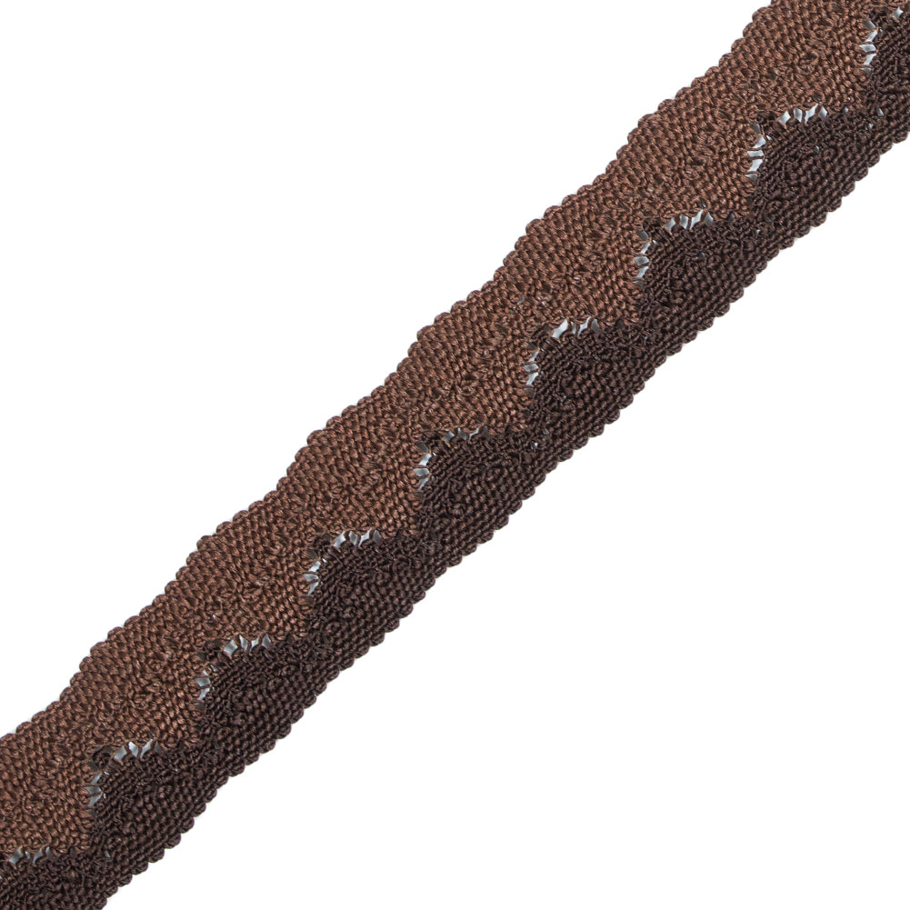 Brown Two-Tone European Crochet Trim - 1