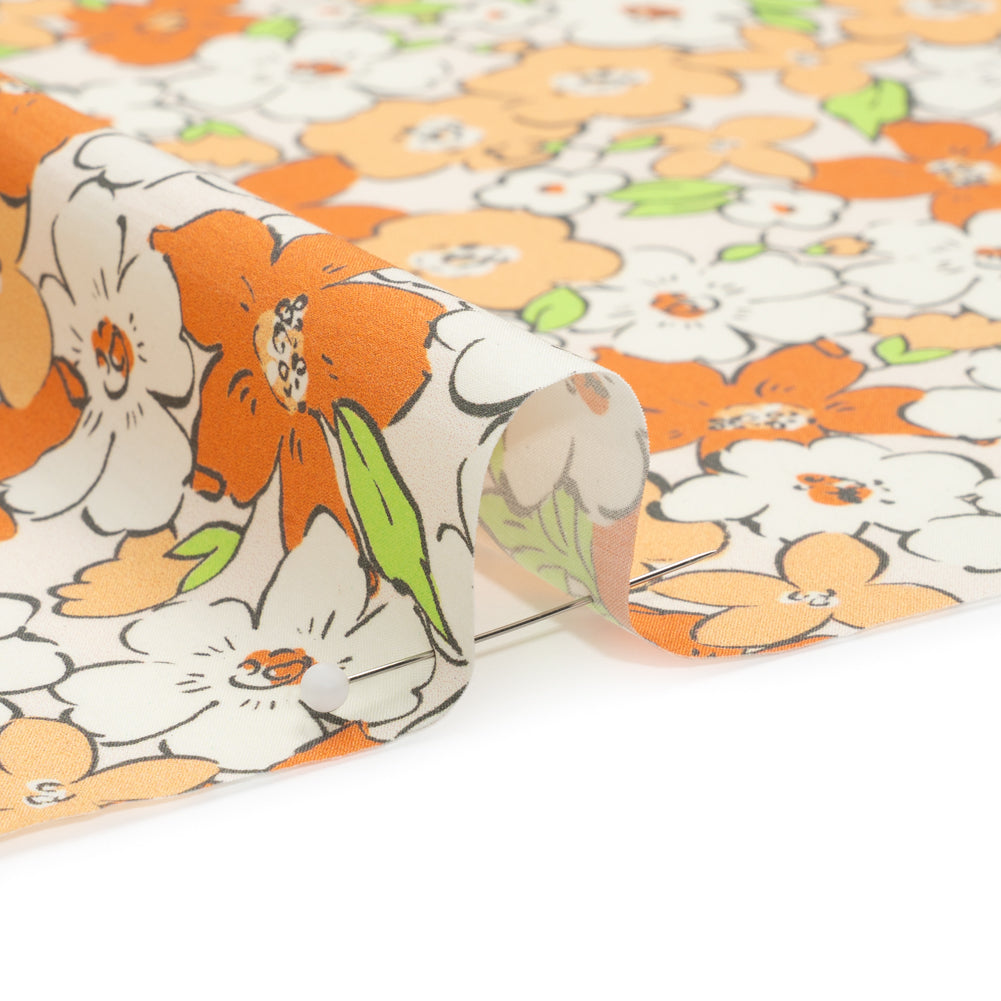 Mood Exclusive White Clementine Fields Cotton Poplin - Joann Fabrics